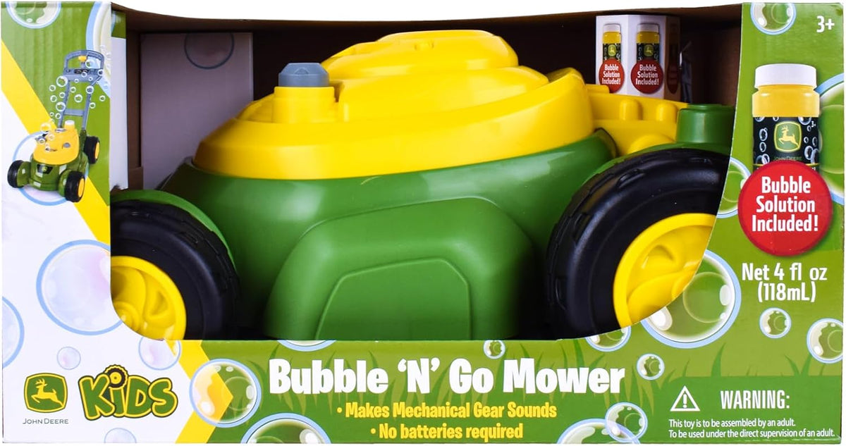 Bubble Lawn Mower for Toddlers, Push Bubble Blowing Machine with Mower Sounds, No Batteries Required, Indoor and Outdoor Gardening Toy, Birthday Gift and Party Favor for Preschool Boys and Girls, 3+