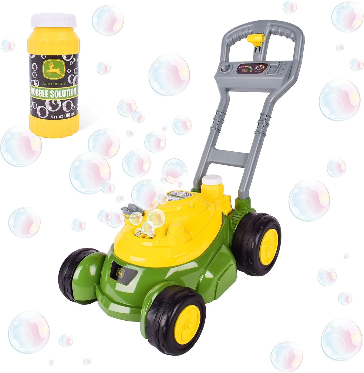 Bubble Lawn Mower for Toddlers, Push Bubble Blowing Machine with Mower Sounds, No Batteries Required, Indoor and Outdoor Gardening Toy, Birthday Gift and Party Favor for Preschool Boys and Girls, 3+