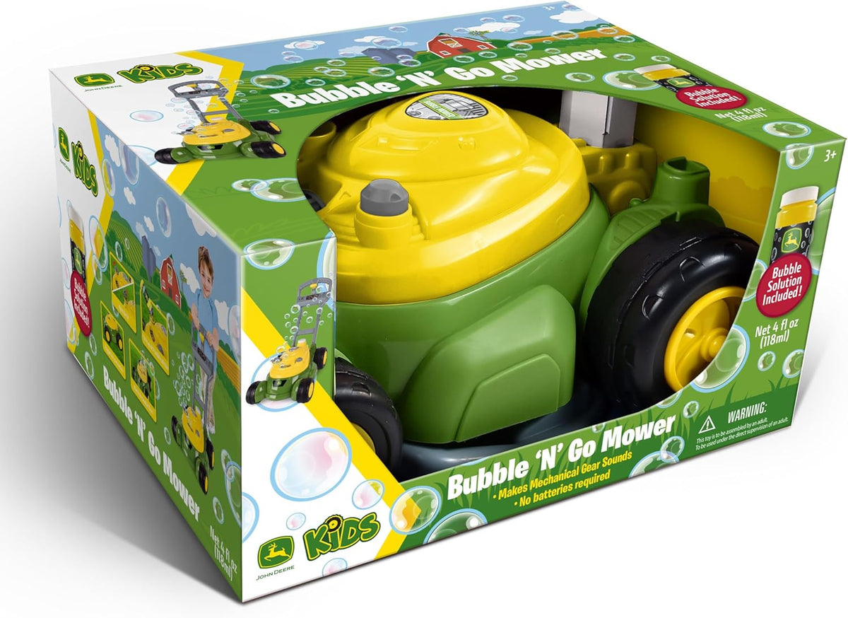 Bubble Lawn Mower for Toddlers, Push Bubble Blowing Machine with Mower Sounds, No Batteries Required, Indoor and Outdoor Gardening Toy, Birthday Gift and Party Favor for Preschool Boys and Girls, 3+