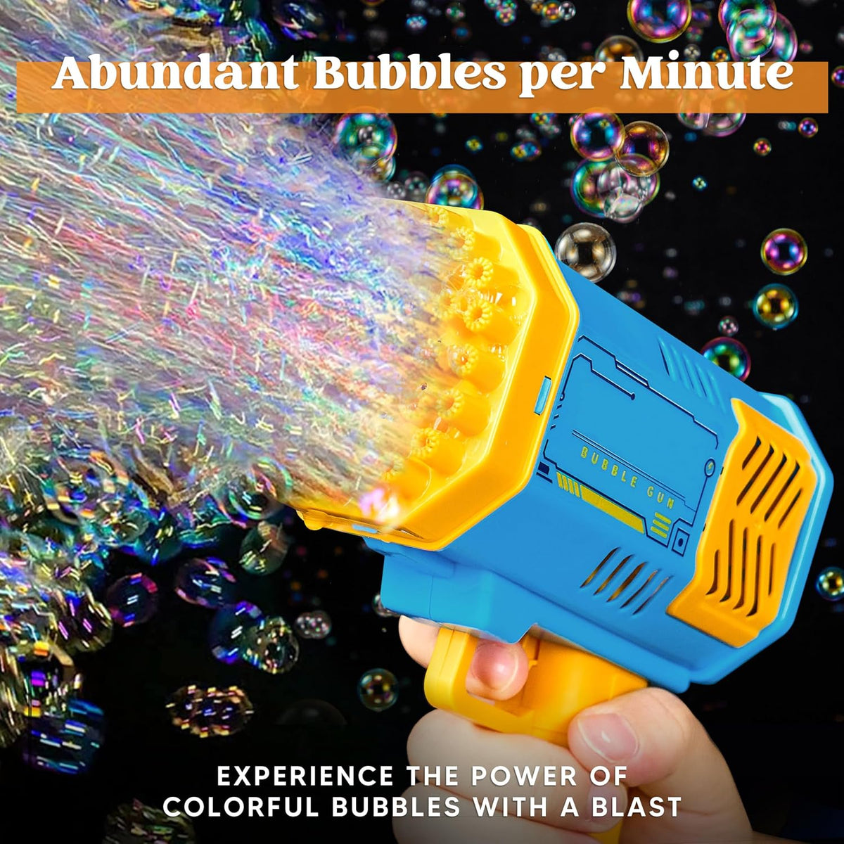 Bubble Guns for Kids, 2 Pack Rocket Bubble Guns with LED Lights, Bubble Blaster Toy for Ages 4-8, Party Favors, Summer, Birthday, Easter