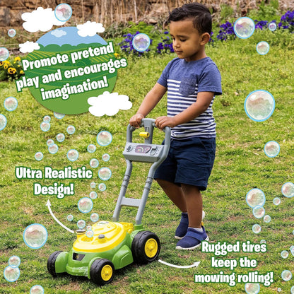Bubble Lawn Mower for Toddlers, Push Bubble Blowing Machine with Mower Sounds, No Batteries Required, Indoor and Outdoor Gardening Toy, Birthday Gift and Party Favor for Preschool Boys and Girls, 3+
